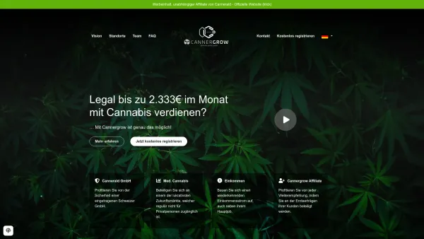 Website Screenshot: Cannergrow by Cannerald GmbH We Grow for You - NR1-Team - Cannergrow - Investieren Sie JETZT in med. Cannabis - Date: 2023-06-20 10:41:33
