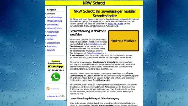 Website Screenshot: nrw schrott - Kostenlose Schrottabholung und Autoverschrottung durch mobile Schrotthändler - Mobile Schrotthändler in der Nähe - Date: 2023-06-16 10:10:41
