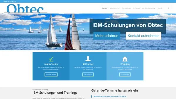 Website Screenshot: Obtec Software GmbH - Obtec GmbH - IBM & IT-Schulungen - ✓ Garantie-Termine halten wir ein ✓ - Date: 2023-06-20 10:41:33