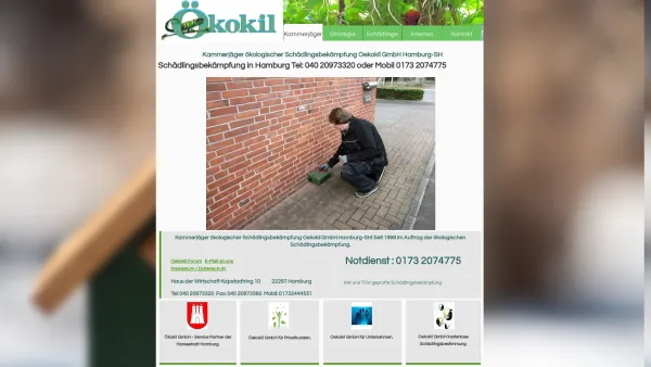 Website Screenshot: Oekokil GmbH ökologische Schädlingsbekämpfung - Kammerjäger ökologischer Schädlingsbekämpfung Oekokil - Date: 2023-06-16 10:10:41