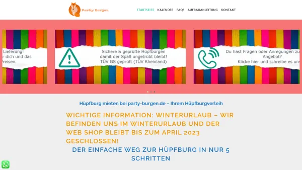 Website Screenshot: Party Burgen Hüpfburgverleih - Hüpfburg mieten ⋆ Hüpfburgverleih ⋆ Hüpfburgvermietung - Date: 2023-06-20 10:41:33