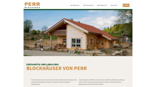 Website Screenshot: Holzbau PERR GmbH - Perr – Blockhausbau – gesunde und nachhaltige Holzhäuser - Date: 2023-06-20 10:41:33
