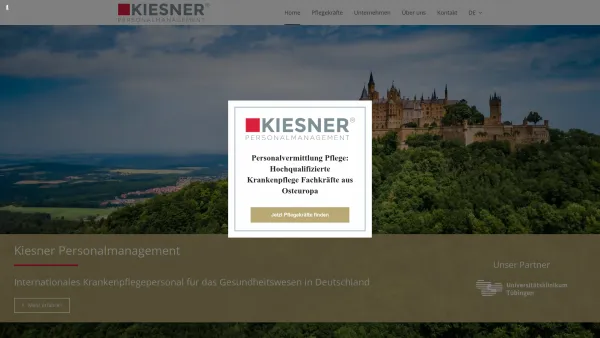 Website Screenshot: Kiesner Personalmanagement GmbH - Personalvermittlung Pflege für Krankenpfleger & Krankenschwestern - Date: 2023-06-20 10:41:33
