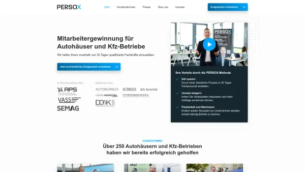 Website Screenshot: PERSOX GmbH - Mitarbeitergewinnung für Autohäuser & Kfz-Betriebe – PERSOX - Date: 2023-06-20 10:41:33