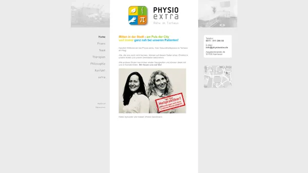 Website Screenshot: PHYSIO extra GbR - PHYSIO extra • Reha im Torhaus - Physiotherapie mit dem gewissen EXTRA - Date: 2023-06-16 10:10:41