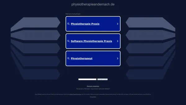 Website Screenshot: Physiotherapie Wolfgang Nick - physiotherapieandernach.de - Diese Website steht zum Verkauf! - Informationen zum Thema physiotherapieandernach. - Date: 2023-06-16 10:10:41