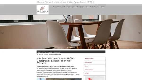 Website Screenshot: Möbelwerkstatt Pickelmann - Möbelwerkstatt Pickelmann | Schreinerei bei Lauf/Hersbruck | Möbelschreinerei & Innenausbau - Date: 2023-06-16 10:10:41