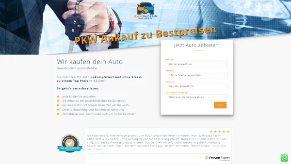 Website Screenshot: PKW Ankauf 24 - PKW Ankauf zu Bestpreisen - Wir kaufen dein Auto - Date: 2023-06-20 10:41:33