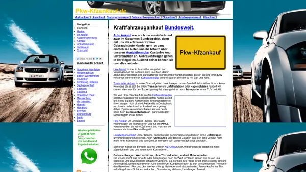 Website Screenshot: Autoankauf im Internet - Kraftfahrzeugankauf Bundesweit | Kraftfahrzeug Ankauf im Bundesgebiet - Date: 2023-06-16 10:10:41