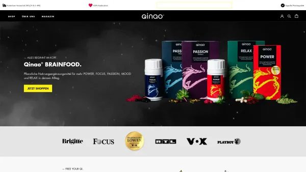 Website Screenshot: qinao - Brainfood und Performancefood | Qinao® Shop - Date: 2023-06-20 10:41:36