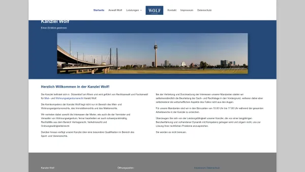 Website Screenshot: Rechtsanwalt Wolf - Die Kanzlei - Rechtsanwalt Wolf Düsseldorf - Date: 2023-06-20 10:41:36