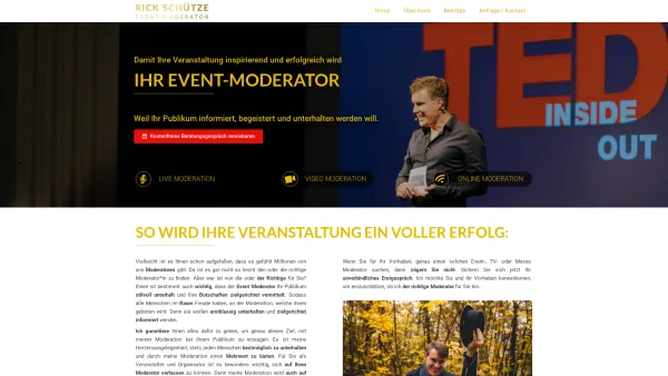 Website Screenshot: Rick Schütze Moderation - Home - Rick Schütze - Moderator Berlin Brandenburg buchen - Date: 2023-06-20 10:41:36