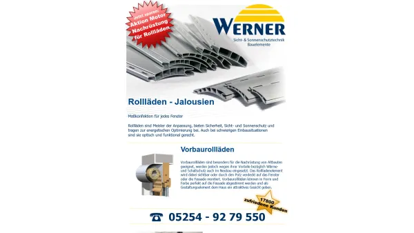 Website Screenshot: Jalousien WERNER - WERNER Rollladen aller Art + Reparaturservice &#x1F642; - Date: 2023-06-20 10:41:36