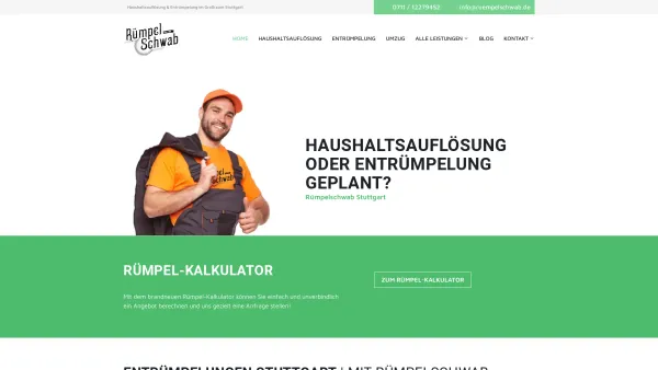 Website Screenshot: Rümpelschwab Haushaltsauflösung Stuttgart - Haushaltsauflösung & Entrümpelung | Rümpelschwab Stuttgart - Date: 2023-06-20 10:41:36