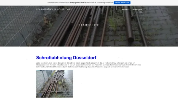 Website Screenshot: Schrottabholung Düsseldorf - Schrottabholung Düsseldorf - Startseite - Date: 2023-06-16 10:10:44