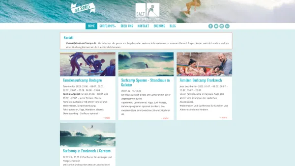 Website Screenshot: SALT-Tours - Salt-Tours - Salt-Tours - Surfcamps in Spanien und Frankreich - Date: 2023-06-16 10:10:44
