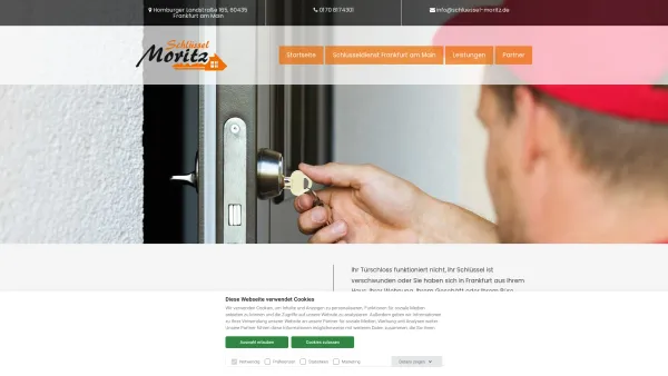 Website Screenshot: Schlüsseldienst Moritz Karlsruhe - Schlüsseldienst Frankfurt am Main - schnell, zuverlässig & 24/7 - Date: 2023-06-20 10:41:36