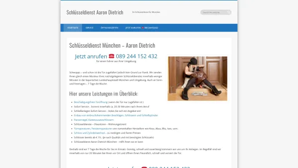 Website Screenshot: Schlüsseldienst Aaron Dietrich München - Schlüsseldienst Aaron Dietrich – Ihr Schlüsseldienst für München - Date: 2023-06-16 10:10:44