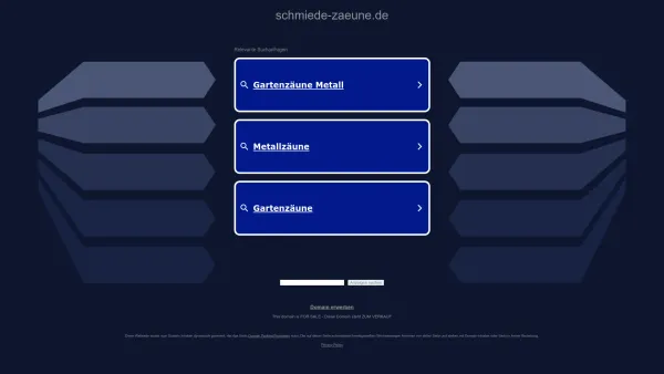 Website Screenshot: Zeune Machowiak - schmiede-zaeune.de - Diese Website steht zum Verkauf! - Informationen zum Thema schmiede zaeune. - Date: 2023-06-16 10:10:44