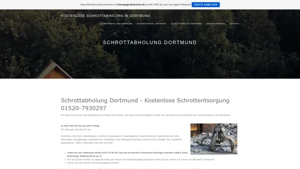 Website Screenshot: Kostenlose Schrottabholung Dortmund - Schrott und Metall Schrottabholung Dortmund - Schrottabholung Dortmund - Date: 2023-06-16 10:10:44