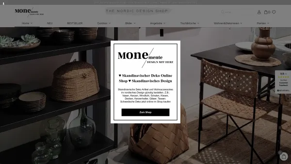 Website Screenshot: Jürgen Dressler MONEmente - ♥ Skandinavischer Deko Online Shop ♥ Skandinavisches Design - Date: 2023-06-20 10:41:36
