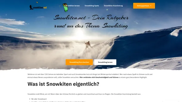 Website Screenshot: snowkiten.net - Snowkiten Portal » Was ist Snowkiting? Ausbildung & Snow-Kitespots - Date: 2023-06-20 10:41:39
