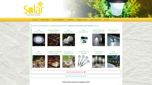 Website Screenshot: Solarleuchten Experte - lI❶Il Solarleuchten Test • Alle Kategorien • Vergleich 2018 ✅ - Date: 2023-06-16 10:10:44