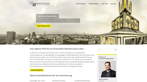 Website Screenshot: DS Finanz & Versicherungsmakler - Unabhängiger Versicherungsmakler Dortmund I Dennis Stanitzki - Date: 2023-06-20 10:41:39