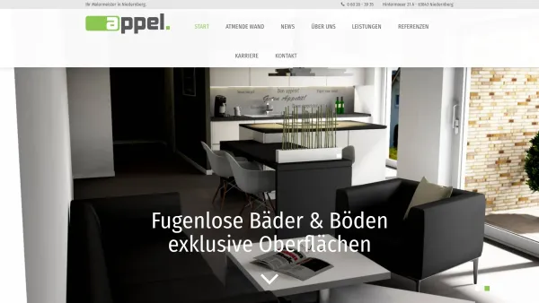Website Screenshot: Steffen Appel Malermeisterbetrieb - Steffen Appel - Malermeisterbetrieb - Wir lassen Ihre Wände wieder atmen! - Date: 2023-06-20 10:41:39