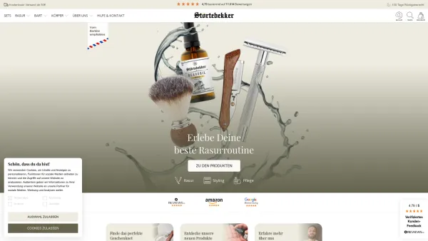 Website Screenshot: Störtebekker Shaving Accessories GmbH - Störtebekker - Rasur - und Bartpflegeprodukte - Date: 2023-06-20 10:41:39