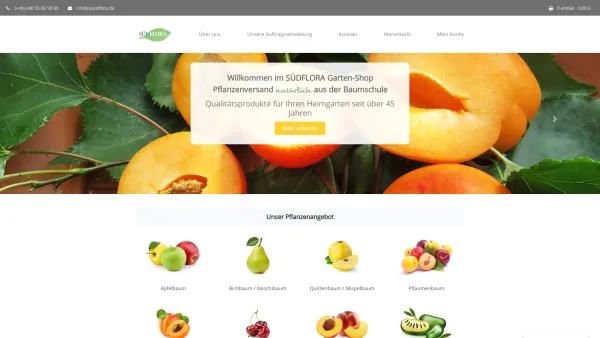 Website Screenshot: Südflora Baumschule - Obstbaum kaufen | Obstgehölze für Ihren Garten | Südflora - Date: 2023-06-20 10:41:39