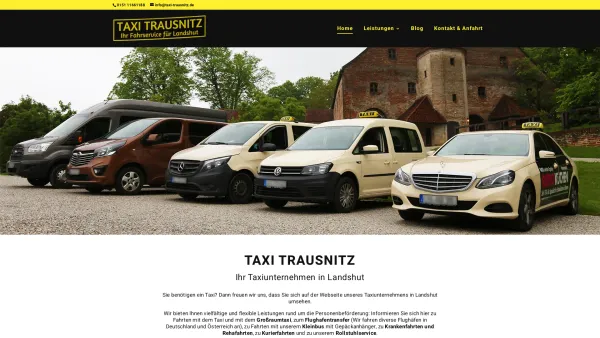 Website Screenshot: Taxi Trausnitz - Taxi Trausnitz in Tiefenbach bei Landshut - Rufen Sie uns an! - Date: 2023-06-16 10:10:44