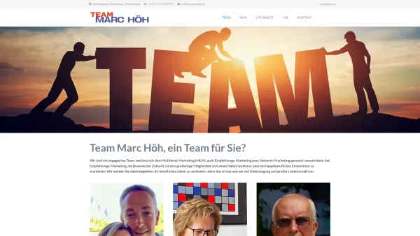 Website Screenshot: Team Marc Höh - GELD VERDIENEN MIT DEM TEAM MARC HÖH, EIN TEAM FÜR SIE? - Date: 2023-06-20 10:41:39