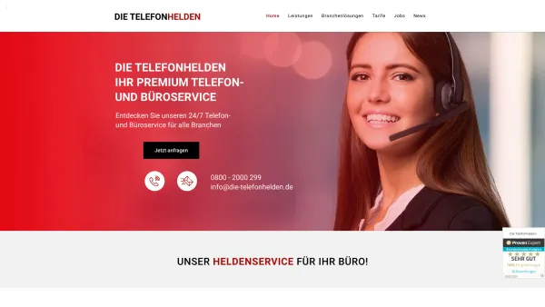 Website Screenshot: Die Telefonhelden - Günstiger bundesweiter Telefonservice u. Sekretariatsservice - Date: 2023-06-20 10:41:39