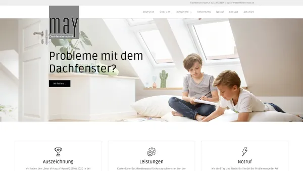 Website Screenshot: May Dachfenstertechnik - May Dachfenstertechnik | Ihr Fachmann für Dachfenster in NRW - Date: 2023-06-20 10:41:39