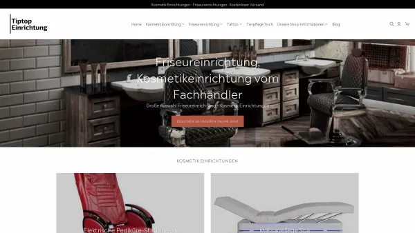 Website Screenshot: TIP-TOP Elektrogeräte GmbH - Friseurbedarf Online Shop - Kosmetikstudio Möbel– Tiptop - Einrichtung - Date: 2023-06-20 10:41:39