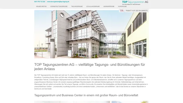 Website Screenshot: TOP Tagungszentren AG - Räume mieten in Dortmund und Darmstadt | TOP Tagung - Date: 2023-06-20 10:41:39