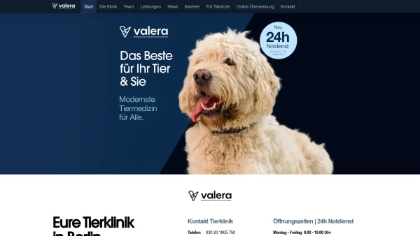 Website Screenshot: Valera Medizinisches Kleintierzentrum Berlin - Tierklinik Berlin - Valera - Date: 2023-06-20 10:41:42