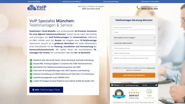 Website Screenshot: VoIP Spezialist VoIP Telefonanlagen München - VoIP Telefonanlagen München ✔️ VoIP-Spezialist: Fachbetrieb für Unternehmen - Date: 2023-06-20 10:41:42