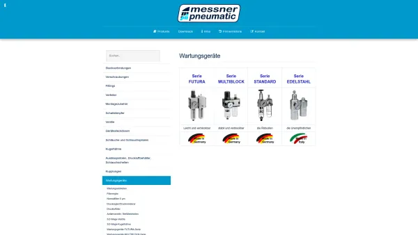 Website Screenshot: Meßner Pneumatic GmbH - Druckluft / Pneumatik Wartungseinheiten günstig kaufen - Date: 2023-06-20 10:41:42