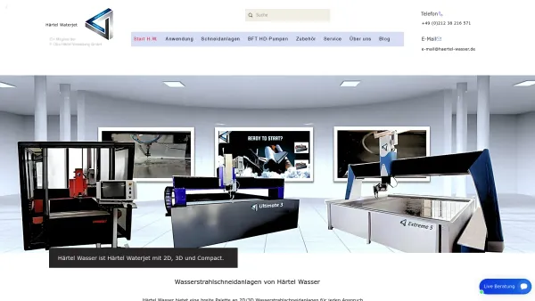 Website Screenshot: Härtel Laser + Wasser GmbH & Co. KG - Wasserstrahlschneiden mit Härtel Wasserstrahlschneider - Date: 2023-06-20 10:41:42