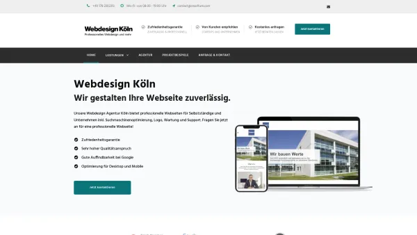 Website Screenshot: webdesign-koeln - Webdesign Köln | Professionell, zuverlässig und schnell – Endlich eine professionelle Webdesign Agentur? | Wir bauen für Sie: Webseiten & Onlineshops. Wir sind spezialisiert auf professionelles Webdesign, auf Basis von WordPress, TYPO3 und weiteren CMS. - Date: 2023-06-20 10:41:42
