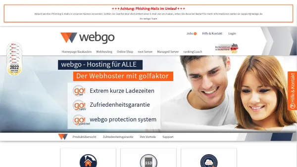 Website Screenshot: webgo GmbH - Webhosting für CMS, Webshops, Server und SEO | webgo.de - Date: 2023-06-20 10:41:42