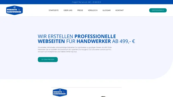 Website Screenshot: Webseiten für Handwerker - Webseite für Handwerker ab 499,- • Festpreis • 2023 - Date: 2023-06-20 10:41:42