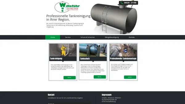 Website Screenshot: Willefuehr-WHG - Professionelle Tankreinigung in Ihrer Region. - Date: 2023-06-16 10:10:47