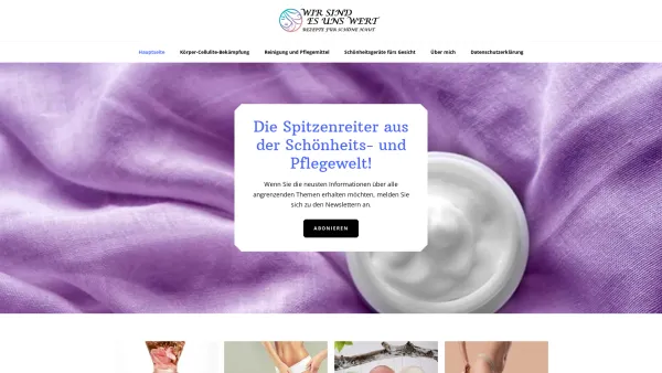 Website Screenshot: WirSindEsUnsWert.com - wirsindesunswert.com - Rezepte für schöne Haut - Date: 2023-06-20 10:41:42
