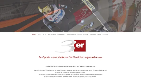 Website Screenshot: 3er-Sports - Willkommen bei - 3er Sports - eine Marke der 3er Versicherungsmakler GmbH - Date: 2023-06-16 10:10:47