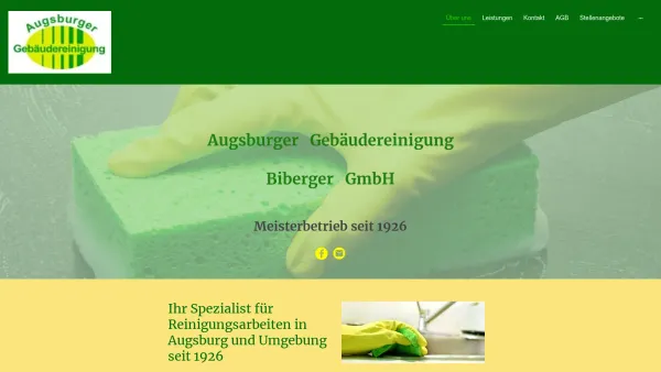 Website Screenshot: Augsburger Gebäudereinigung Biberger GmbH -  Ihr Spezialist für Reinigungsarbeiten im Gebäude und um das Gebäude - Über uns - Date: 2023-06-16 10:10:47