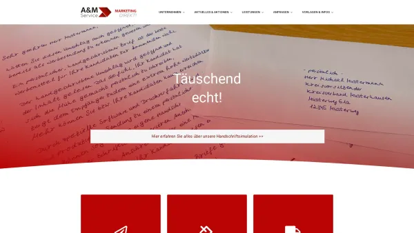 Website Screenshot: A & M Service GmbH Hier geht die Post ab! - A&M Servcie GmbH - Date: 2023-06-16 10:10:47