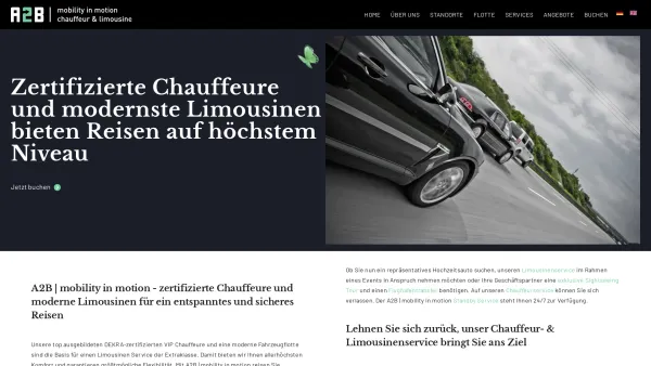 Website Screenshot: A2B mobility in motion - Chauffeure Limousinenservice und Messetransfer - Date: 2023-06-16 10:10:47